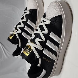 Adidas Wmns Superstar Bonega 'Black Gold Metallic' GX1841 Shoes Sz 11